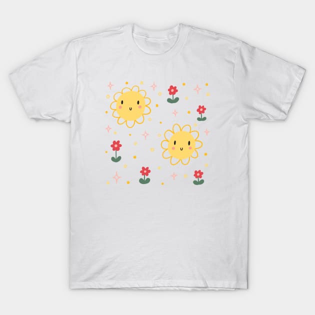 Shiny sun flower T-Shirt by HALOULAN